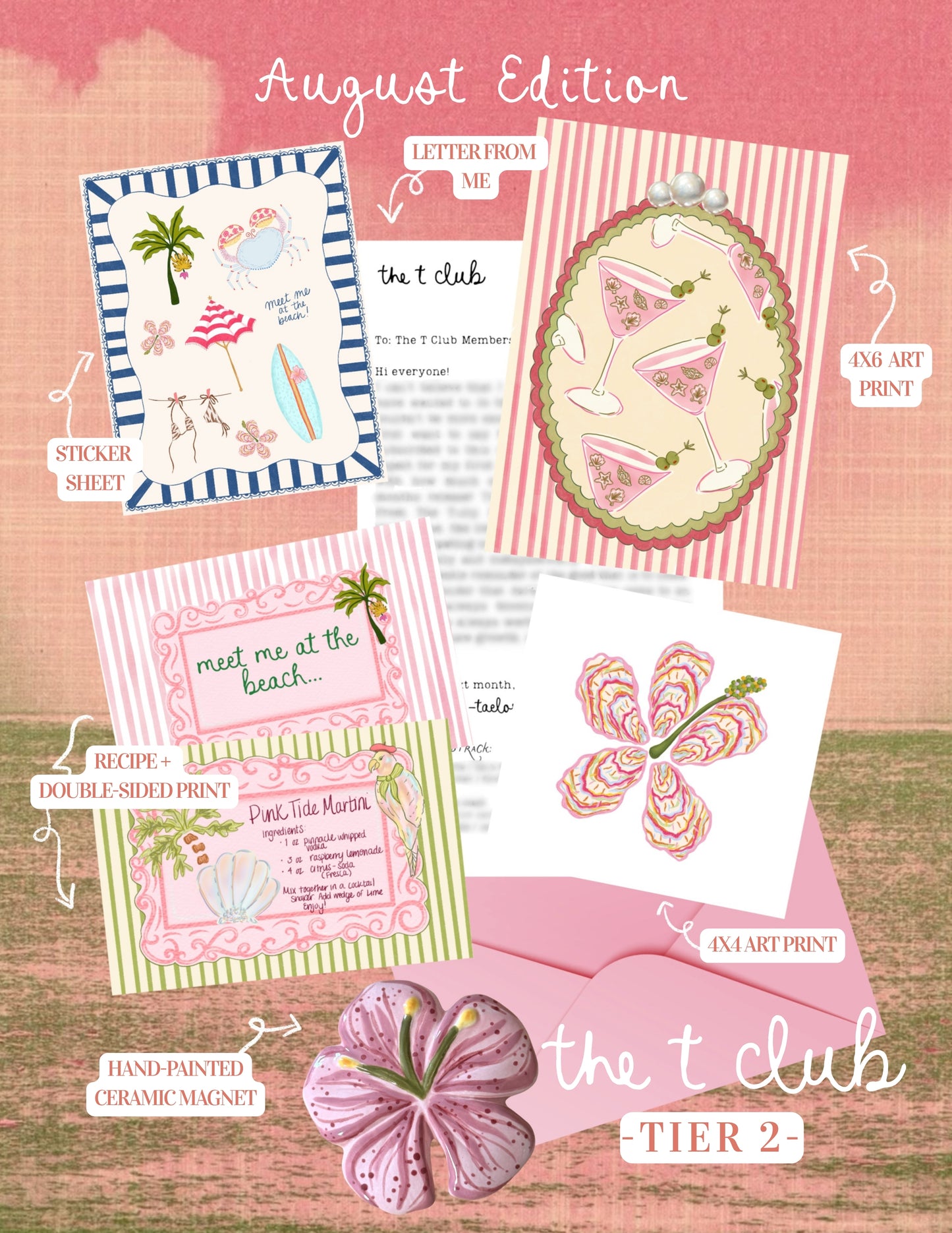 Promotional photo for art mail subscription beach themed